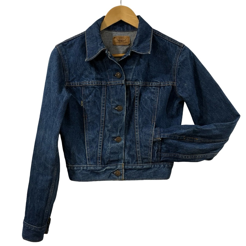 [s] LEVI’S Rare Trucker Jacket 1980 vintage 
75844-0217 Cropped Denim women’s